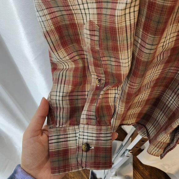 Pendleton Vintage 100% Cotton Mens Button Down Shirt Plaid Large Long Sleeve Vtg - Picture 5 of 9